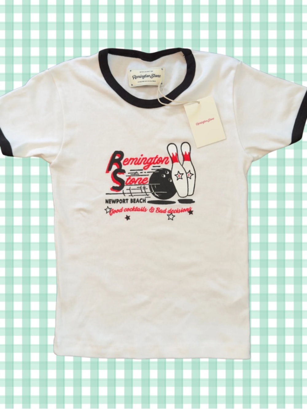 NWT Remington Stone Bowling Pin Graphic Baby Tee